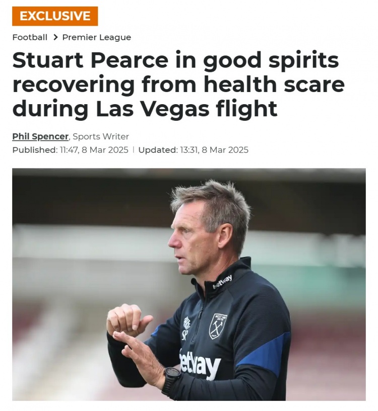  talkSPORT：因健康問(wèn)題入院的英格蘭名宿皮爾斯正在康復(fù) 狀態(tài)良好