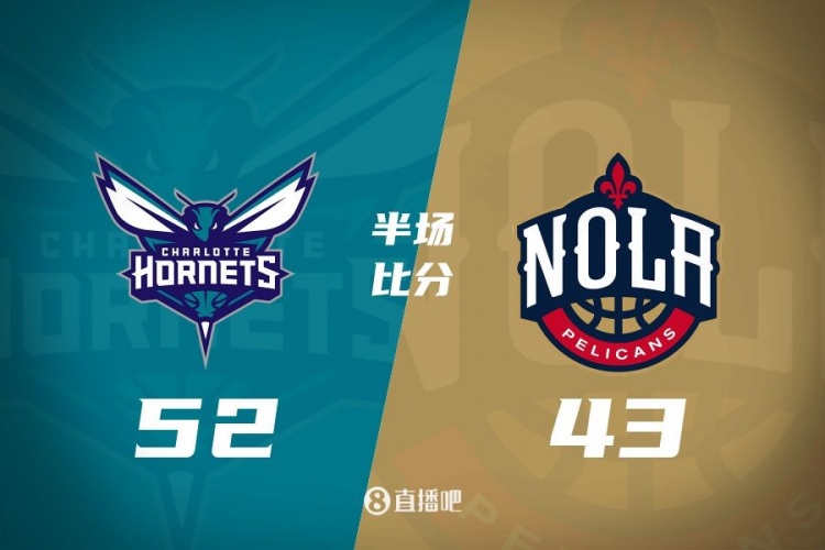  半場戰(zhàn)報-黃蜂52-43領先鵜鶘 邁爾斯-布里奇斯12+5 奧利尼克12分